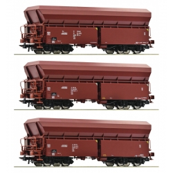 ROCO 77037 Zestaw 3 wagonów towarowych samowyładowczych serii Fals Ep.VI